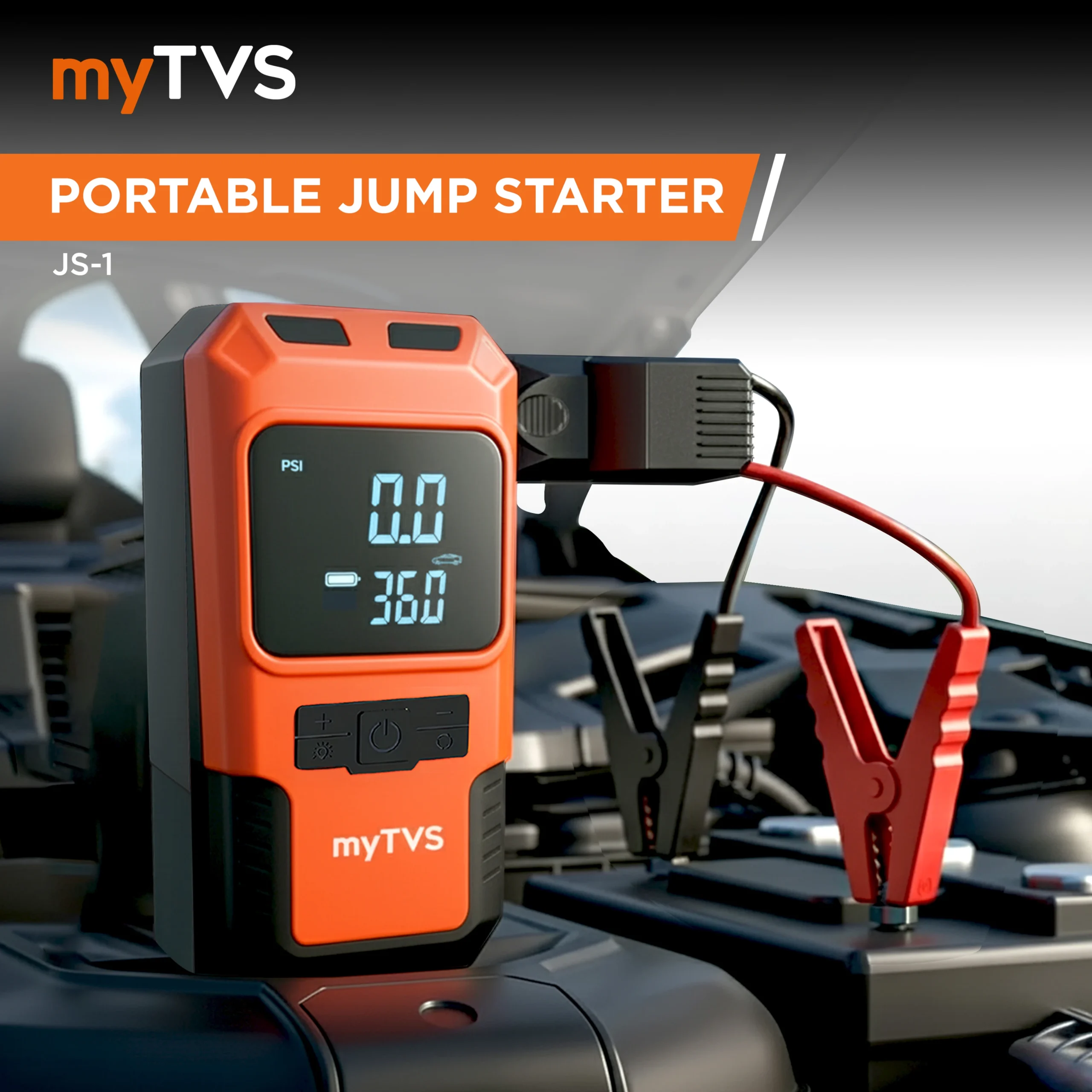 myTVS JS-1 Car Jump Starter Power Bank - Portable Battery Booster with Power Bank, LED Light for Car, Bike & SUV - Image 5