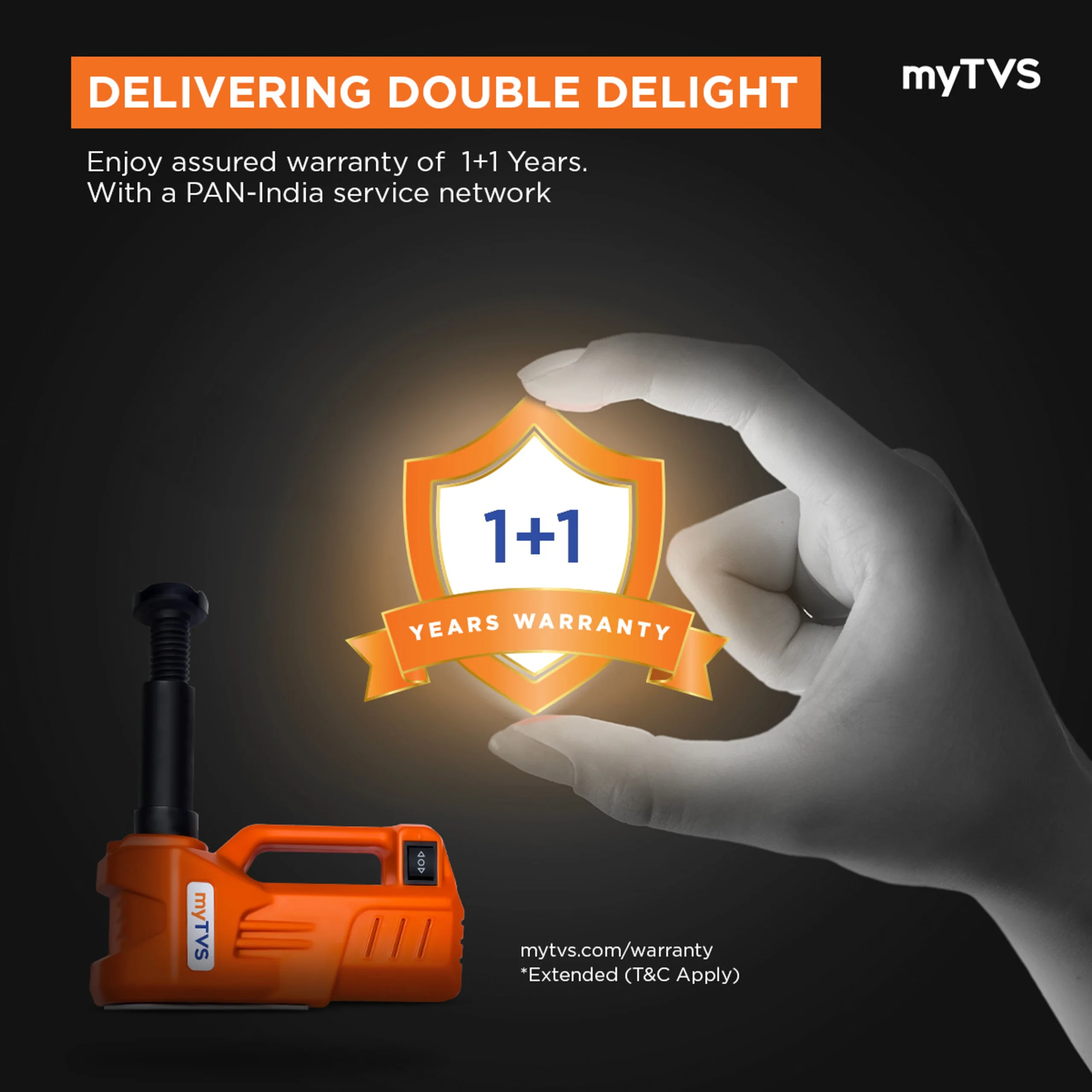 myTVS TJ-65 3 Ton Electric Car Jack 12V – Heavy Duty Automatic Lifting Jack with LED Light for Car, SUV & MPV - Image 5